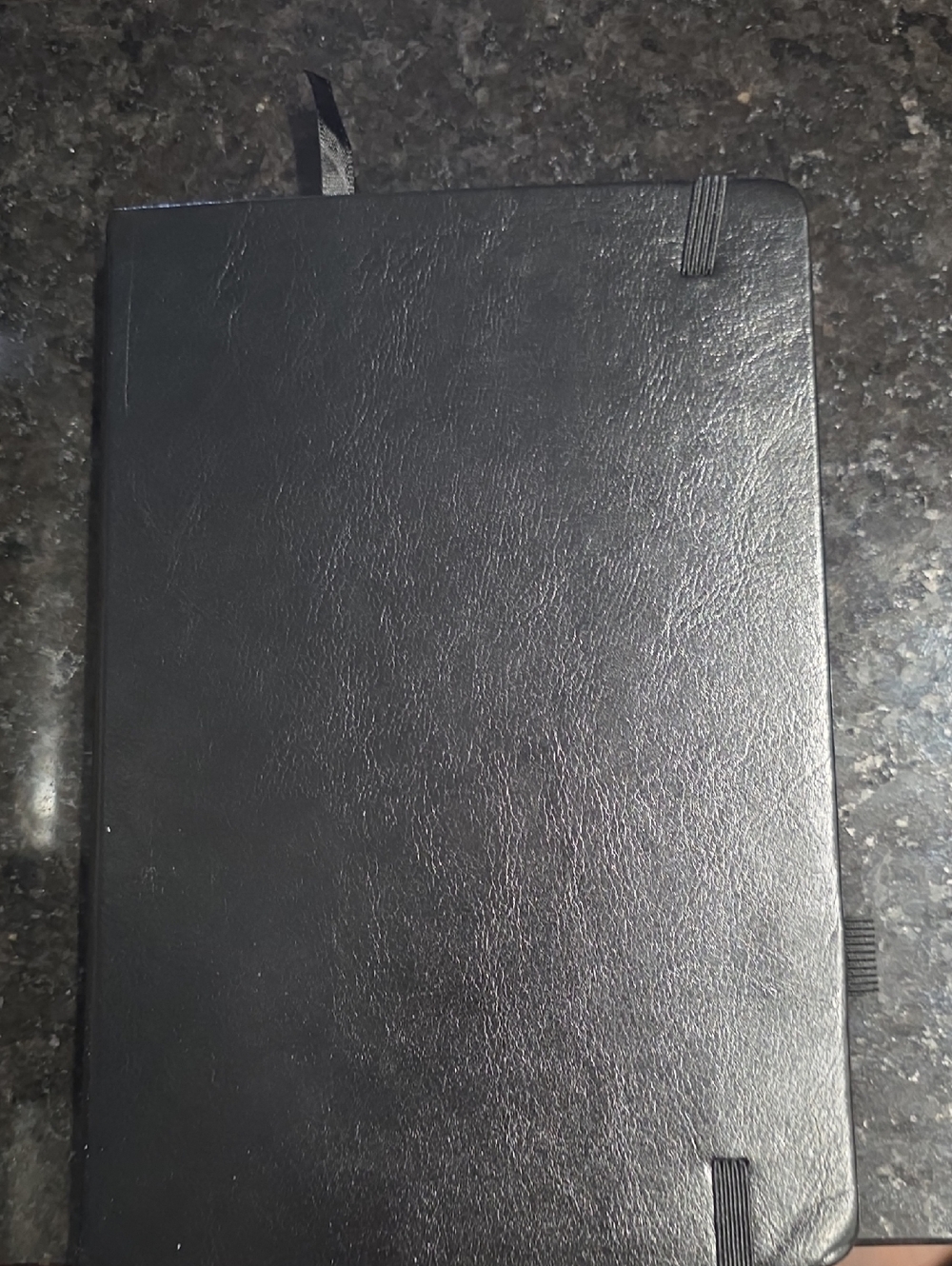 Classic Black leather Hardcover Notebook with Elastic Closure